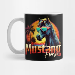 Stylish Retro Wave Mustang Horse Mug